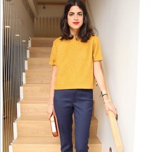 Raoul Mustard Yellow Cropped Top Blouse Sweater